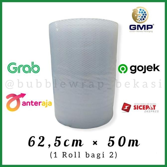 

ready stock Bubble Wrap Roll PREMIUM MURAH GMP 62,5CM X 50 Meter (1 Roll bagi 2)