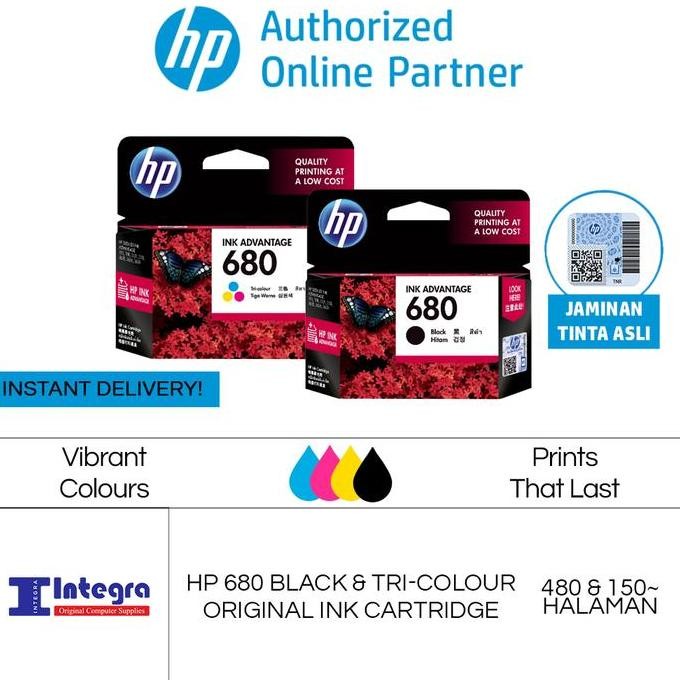 Tinta HP 680 Original Cartridge Ink Advantage Printer HP 2135 3635