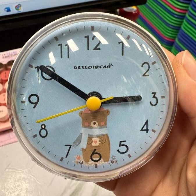 ready Jam Dinding Kamar Mandi Jam Tempel Waterproof Suction Cup