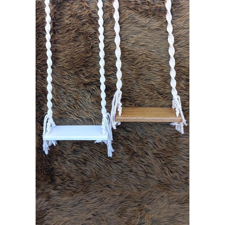 Ayunan Properti Foto Bayi/Ayunan Bahan Kayu/Ayunan Tali Macrame AST
