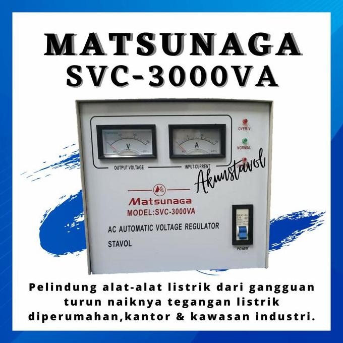 Stavolt Matsunaga SVC-3000VA - Stabilizer Listrik Matsunaga 3000 watt