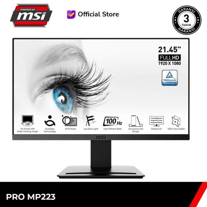 Monitor LED MSI PRO MP223 E2 22" 1080p FHD 100Hz 1ms