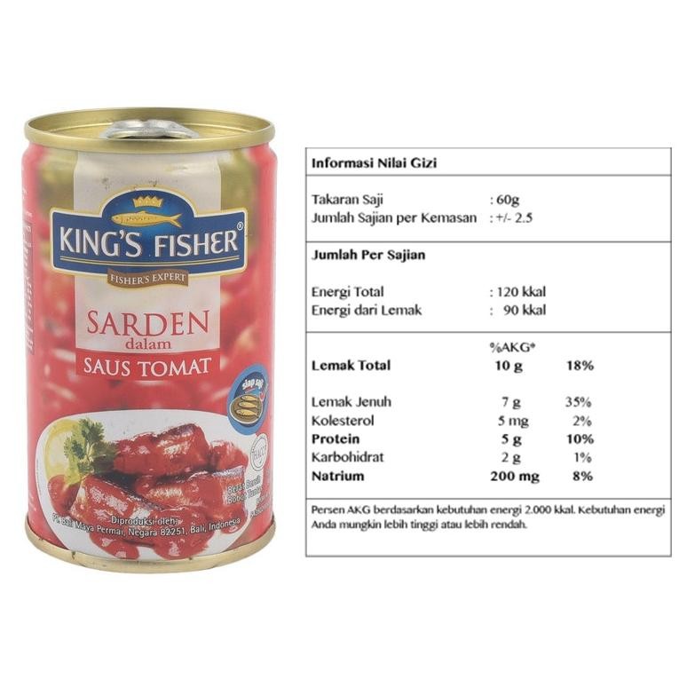 

ready Paket 3 Gratis 1 King's Fisher Sarden mini saus tomat Makanan Kaleng 155 g kings fisher murah