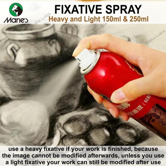 

ready Maries Fixative Spray 150ml / 250ml Varnish for Gouache - Acrylic - Oil Painting