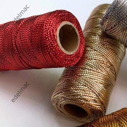 

ready stock Tali Emas Gold Silver Bouquet Binding Rope Tag Gift Packaging Wrap Sou