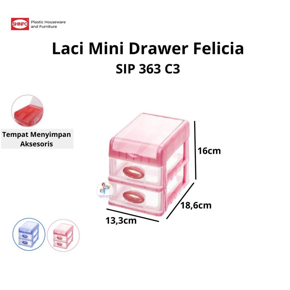 Shinpo Laci Plastik Mini Drawer Felicia Susun 2 363 C3 Ready