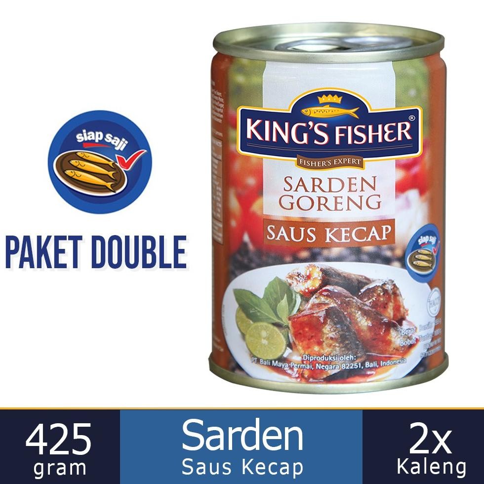 

ready King's Fisher Paket 2 pcs Sarden goreng kecap Makanan Kaleng 425 gr murah