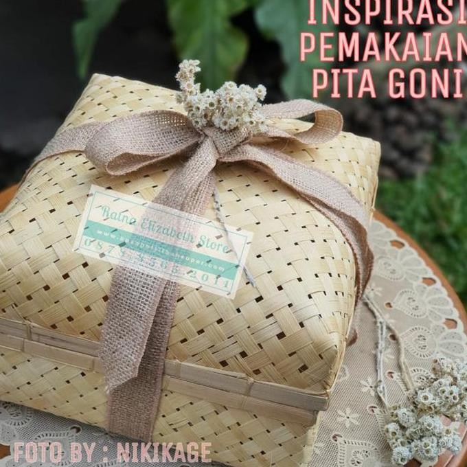 

ready stock Pita Goni Polos Obras Krem-Roll Isi 10 Yard-Burlap Ribbon-Jute Ribbon