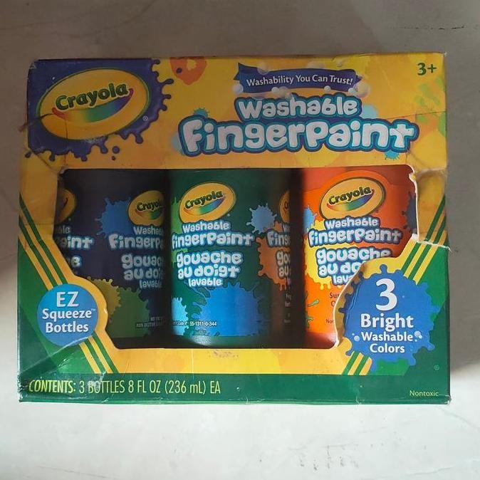 

ready crayola 3 bright washable finger paint 236ml each