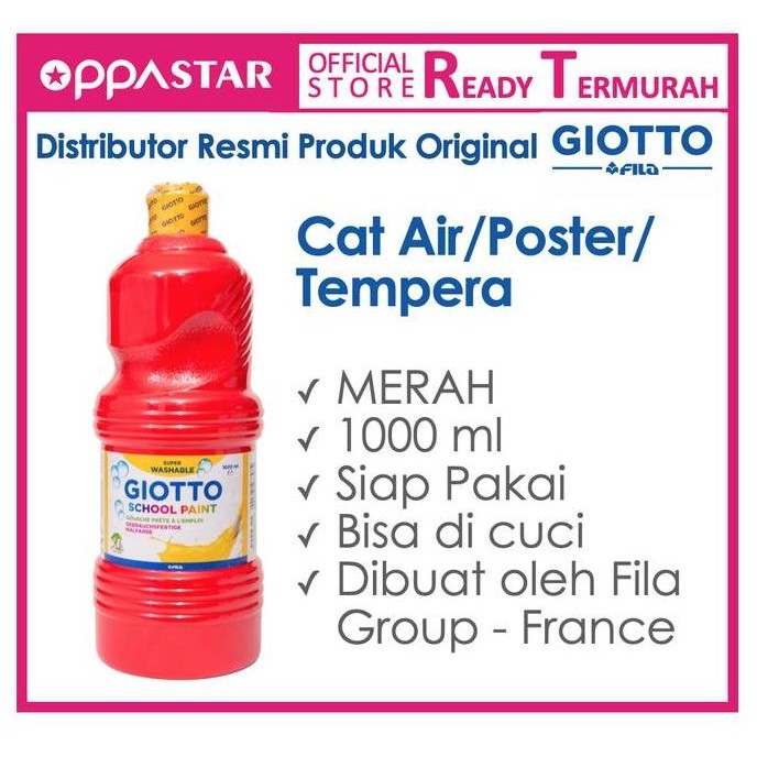 

ready Giotto School Paint 1000 ml Red Merah