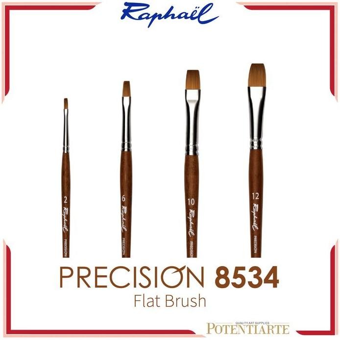 

ready Kuas Lukis Raphael 8534 Flat Precision Synthetic Brush Short Handle