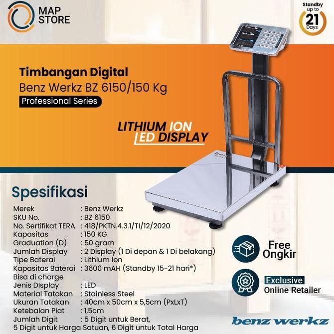 Timbangan Duduk Digital / Timbangan Paket Ekspedisi 150 kg BENZ 6150