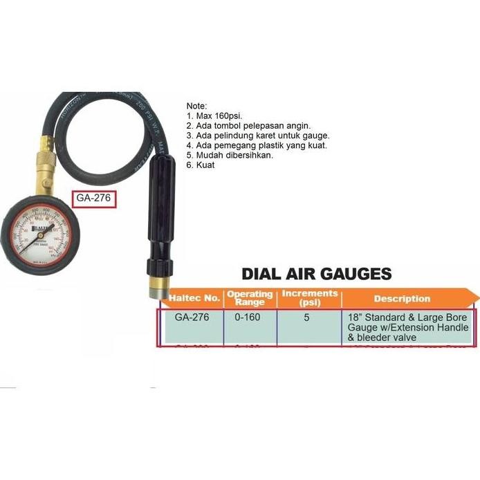 Tire Pressure Gauge Haltec GA-276 Ukur Tekanan Angin Ban OTR GA276