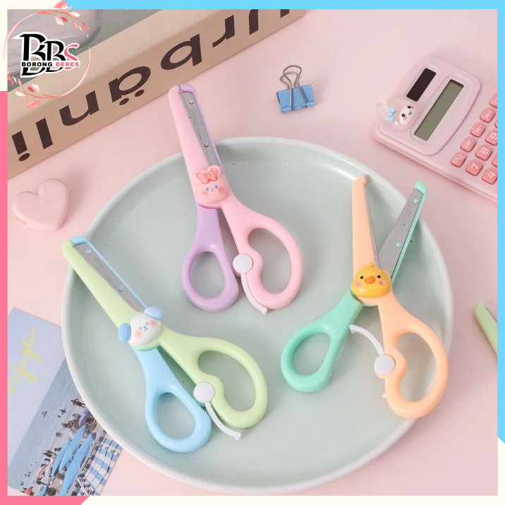

BORES Gunting Portabel Mini Scissors Gunting Lucu Alat Tulis Anak Sekolah Kartun Diy Motif Karakter Hewan Lucu