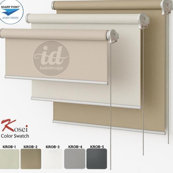 Roller Blind / Tirai Gulung / Penutup Jendela 100% Blackout ( Sharp Point ) murah