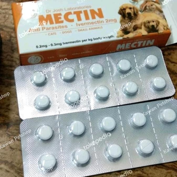 MECTIN Obat Anti Parasit Hewan Ivermectin 2mg 1 BOX 20 Tablet