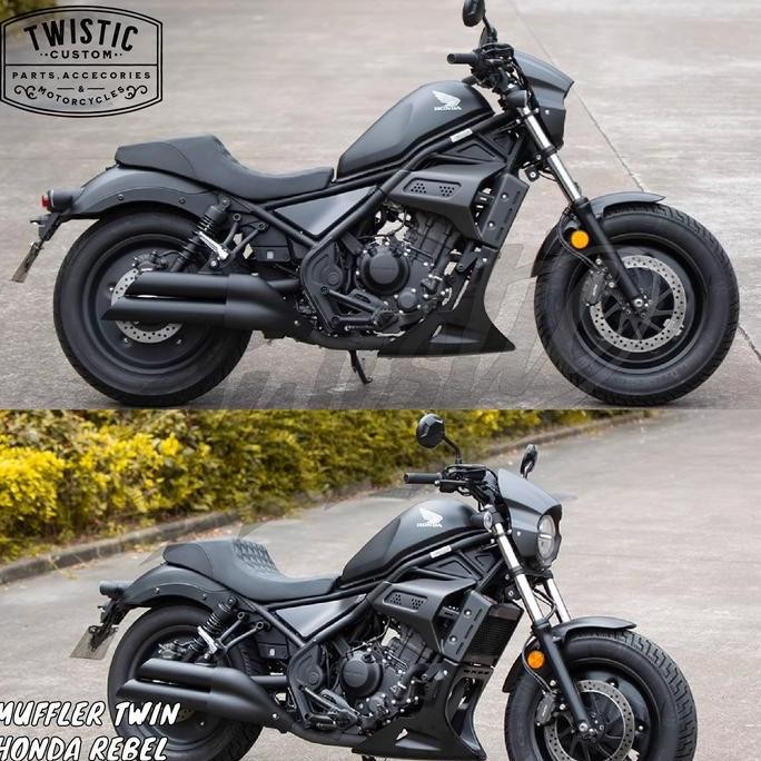 Sale Knalpot Muffler Twin Double Motor Honda Rebel 500 Bobber Custom Pnp