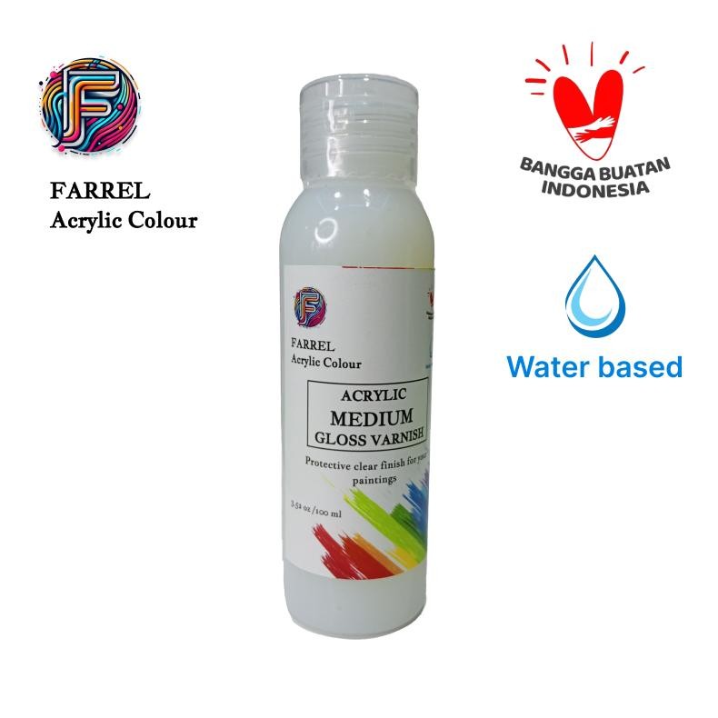 

Coating Lukisan /Acrylic Medium 100 ml Gloss Varnish / finisher Batu Kayu Clay Terlaris