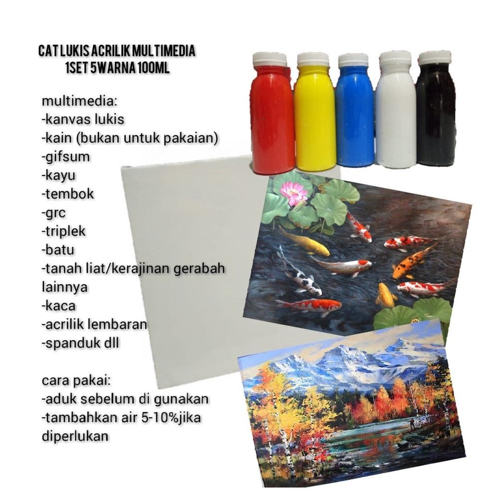 

Cat Lukis Akrilik 1 Set 5 Warna 100ml Anti Pudar Terlaris