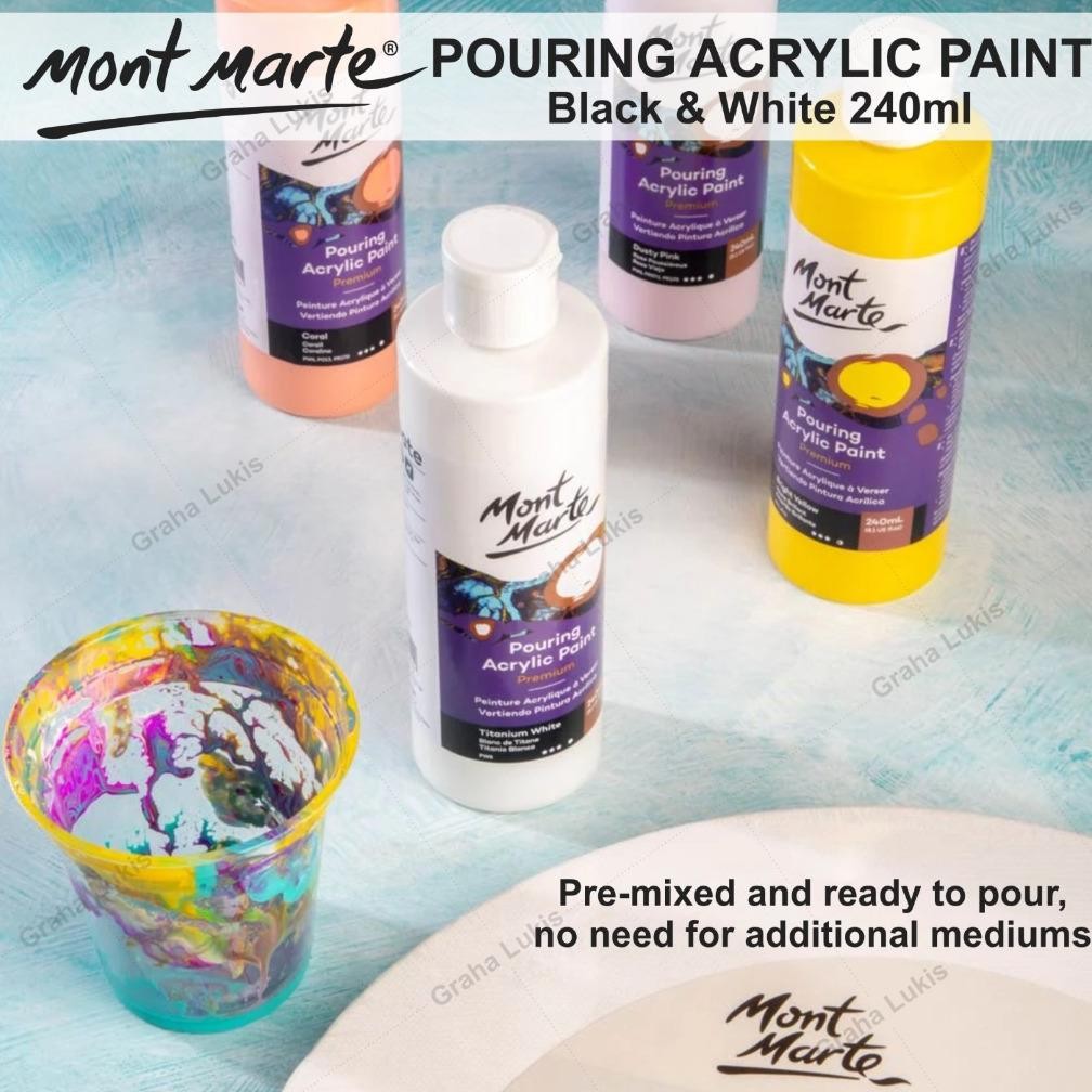 

Mont Marte Pouring Acrylic Paint 240ml - Black/White Terlaris