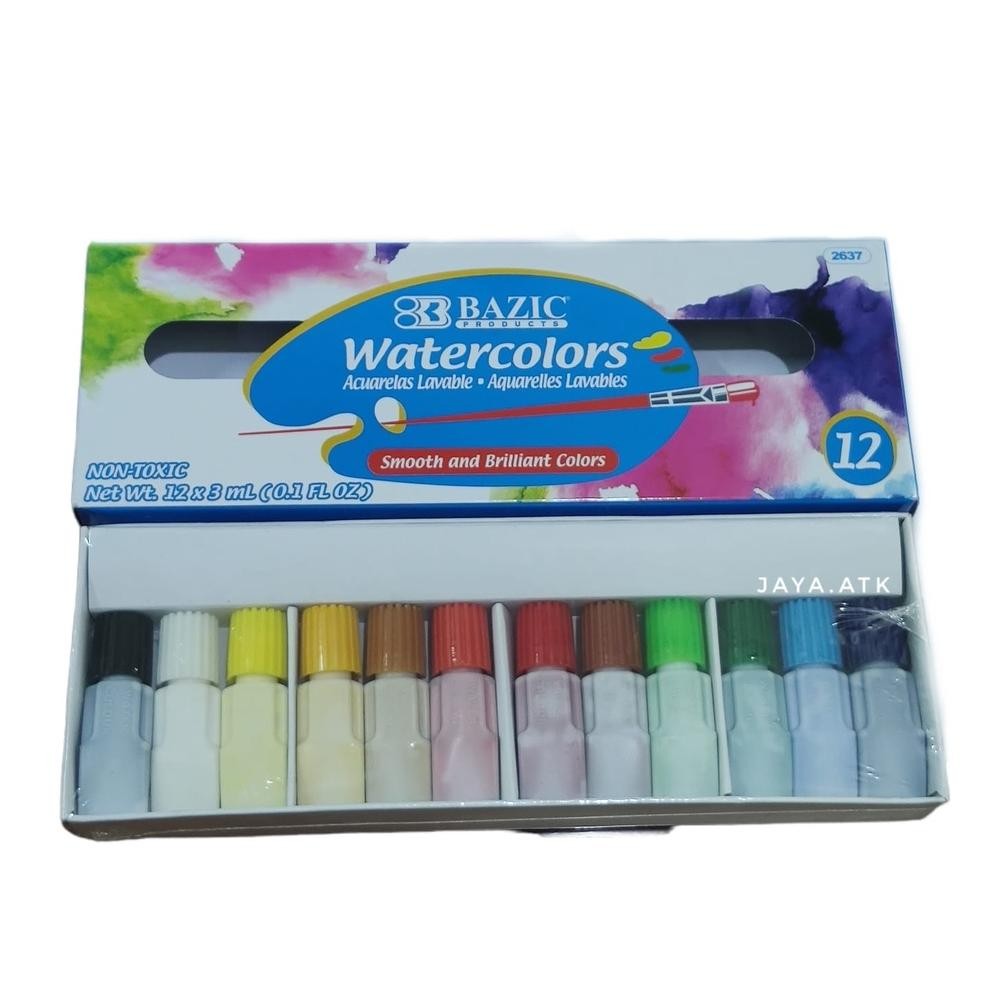 

CAT AIR 12 WARNA 3 ML WATERCOLOR 2637 BAZIC NON TOXIC Terlaris