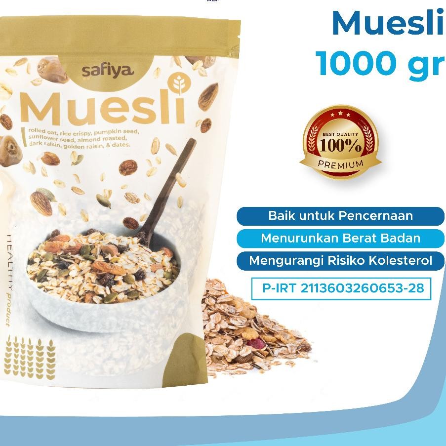 

Muesli Safiya 1 Kg Sereal Makanan Ringan dan Sarapan Sehat Premium