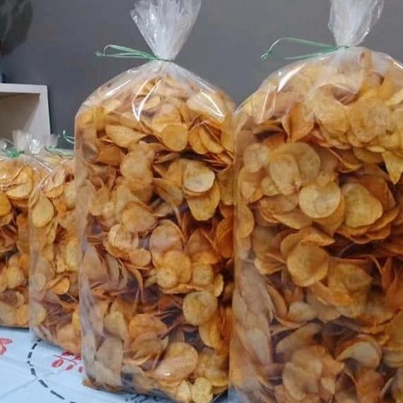 

Keripik Kentang Rasa Bawang Pedas Garut Curah Kiloan 1Kg