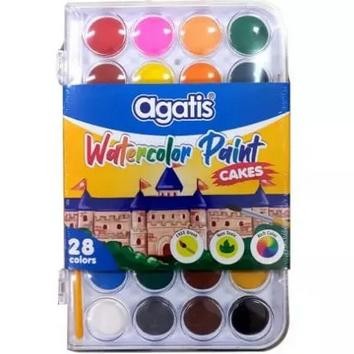 

Agatis Water Colors Paint Cakes 28 Warna I Cat Air Padat Terlaris