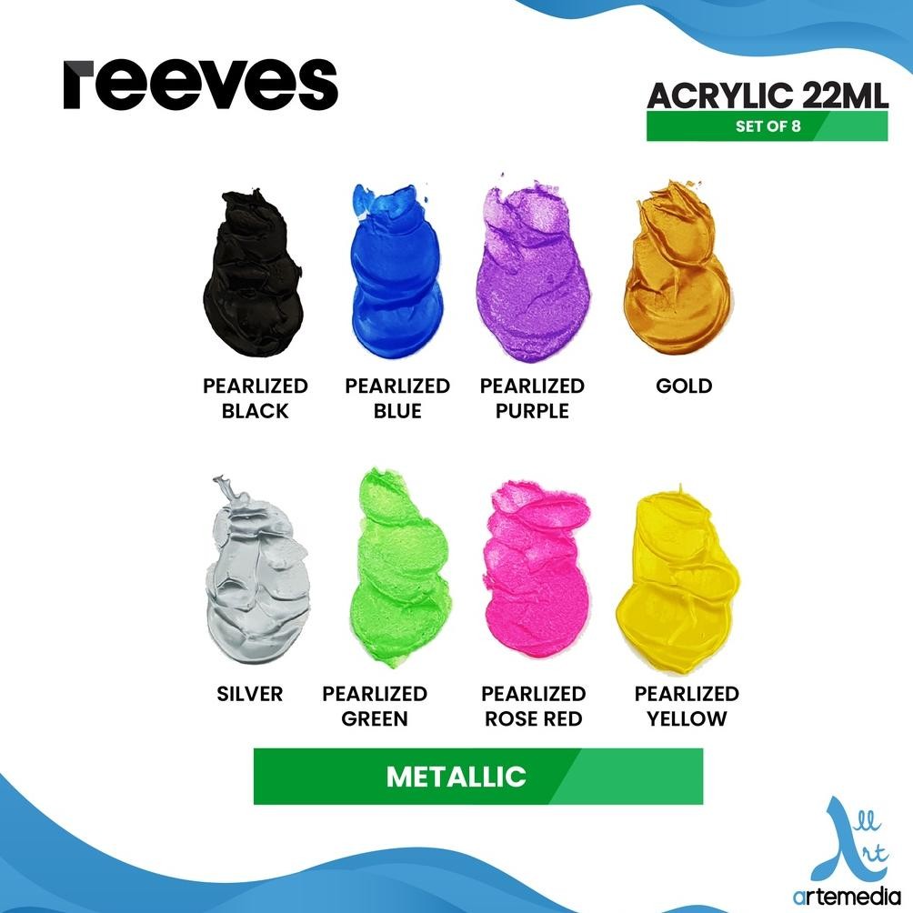 

Reeves Acrylic Artists 8x22ml Acrylic Color Paint Set Cat Akrilik Terlaris