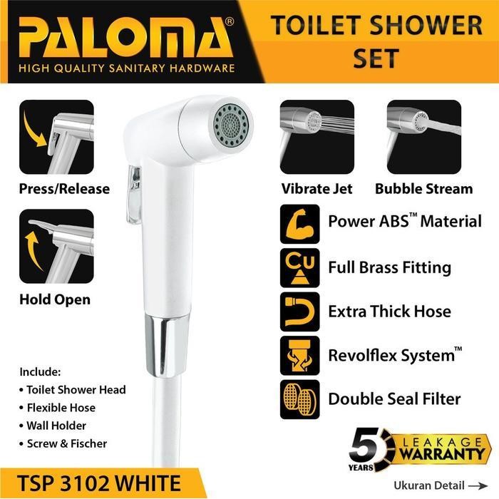Paloma Tsp 3102 Toilet Shower Jet Washer Bidet Cebok Kloset Closet Wc Selang White Original Dan Terp