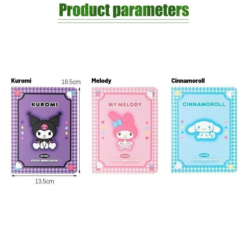 

50Pcs Sticky Notes Party Sanrio Memo Note Tempel Lucu Label Stickers Tahan Air RB07