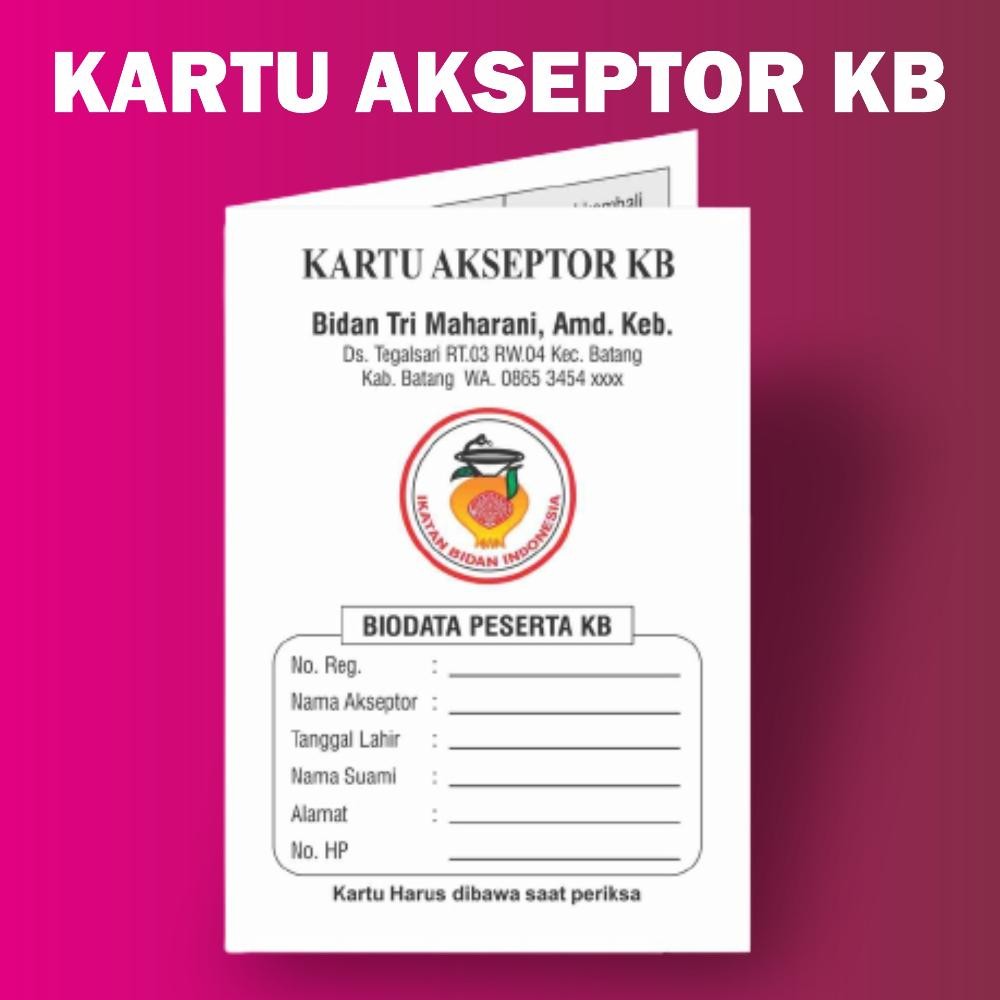 

KARTU KB / Kartu Akseptor KB MURAH (isi 100 lbr) Zain Grafika RB07