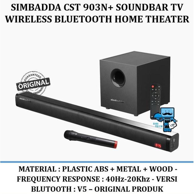 SIMBADDA CST 903N+ / CST903+ SOUNDBAR WIRELESS BLUETOOTH HOME THEATER ORIGINAL DAN TERPERCAYA