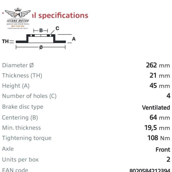 DISC BRAKE DEPAN - PIRINGAN REM DEPAN ROTOR DISC HONDA FREED DRILLED BOLONG BREMBO