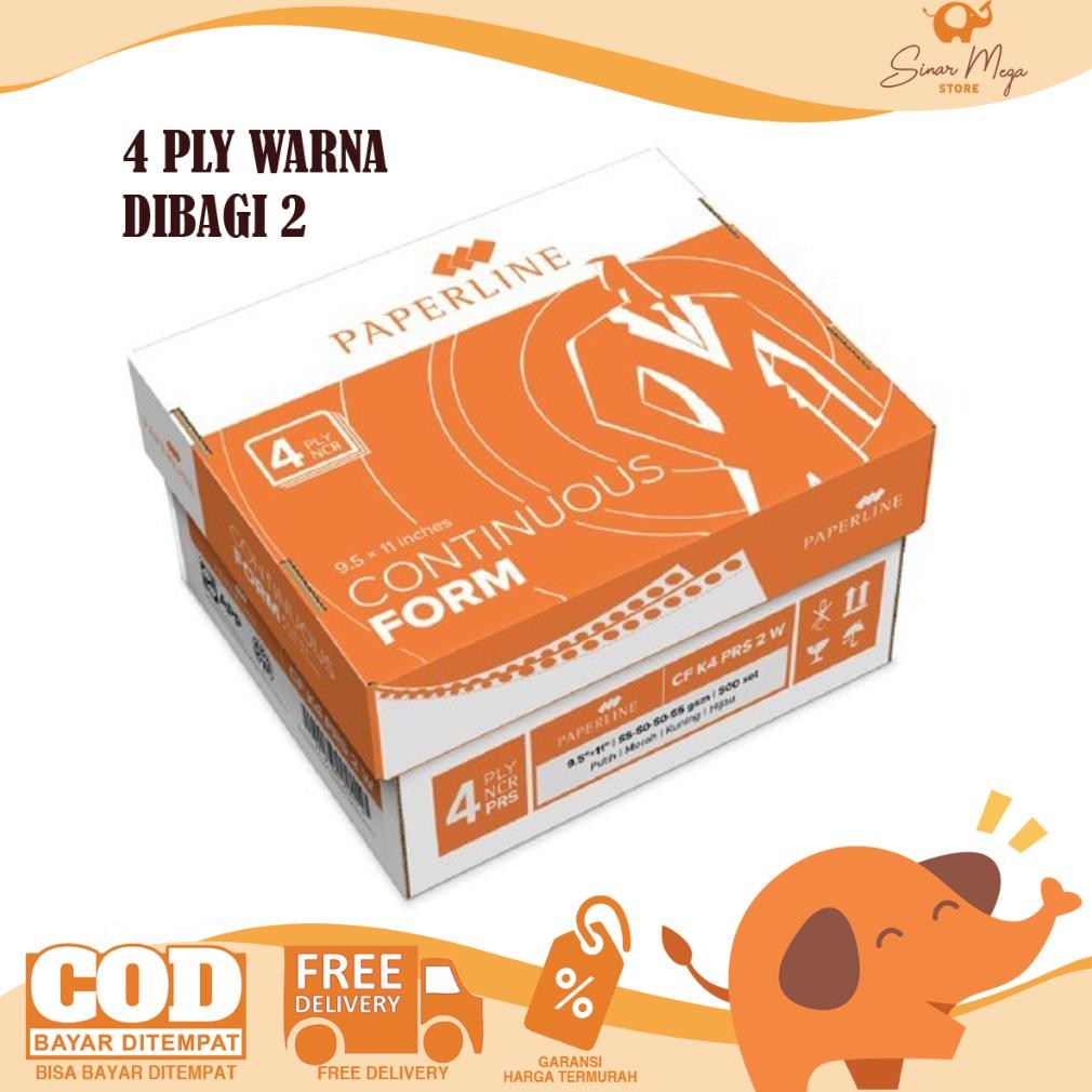 

Paperline PPL Continuous Form 4 Ply Warna PRS DIBAGI 2 Kertas Continous NCR 4 Rangkap Dibagi 2 RB07