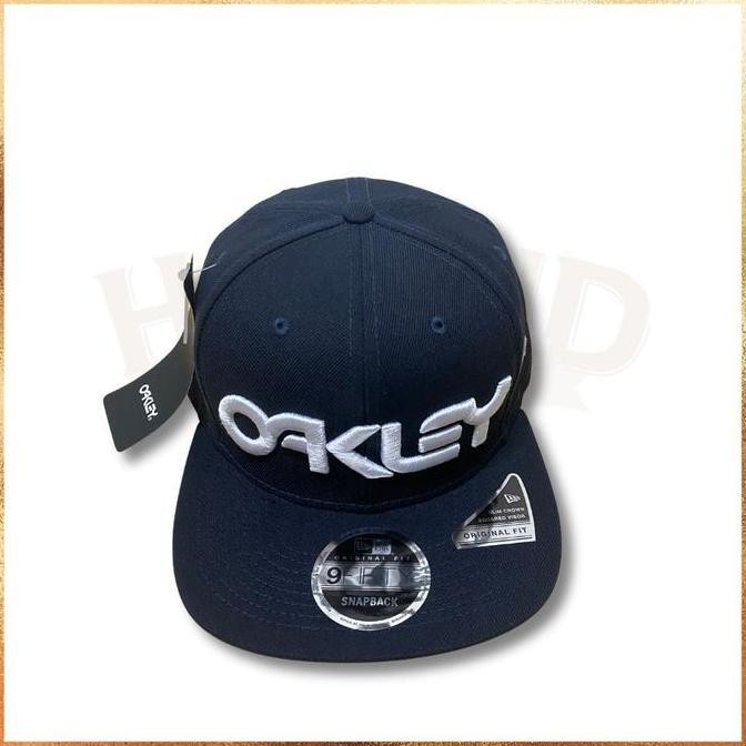 Grosir Topi New Era X Oakley Collab Navy 9Fifty Snapback Hat 100% Original