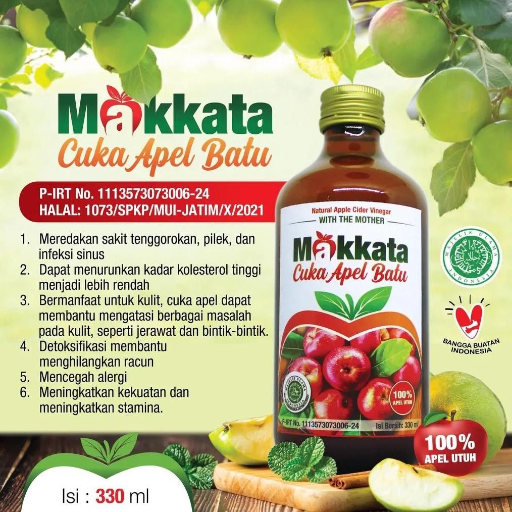 

Cuka Apel Untuk Diet Cuka Apel Makkata Untuk Batu Empedu Alami 100% - 330ml