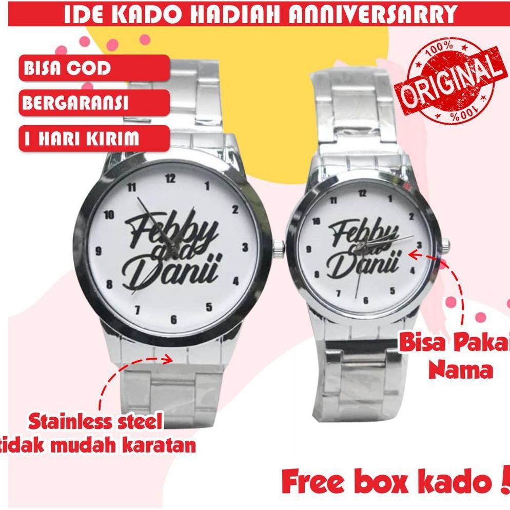 jam tangan rantai stainless krepyak couple kapel pasangan no anti air kado anniversary RB