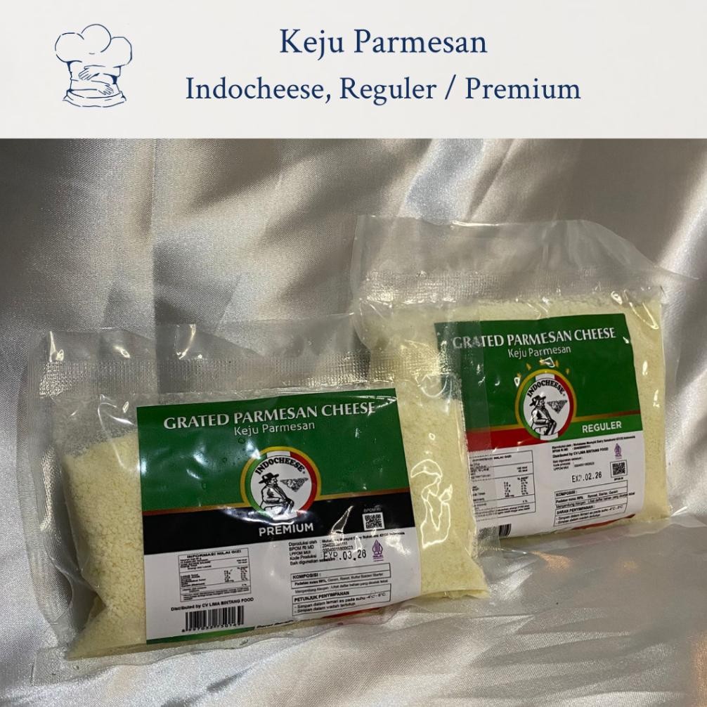 

Baru Keju Parmesan Indocheese Premium 200GR & Reguler 300GR - Bubuk untuk Pasta