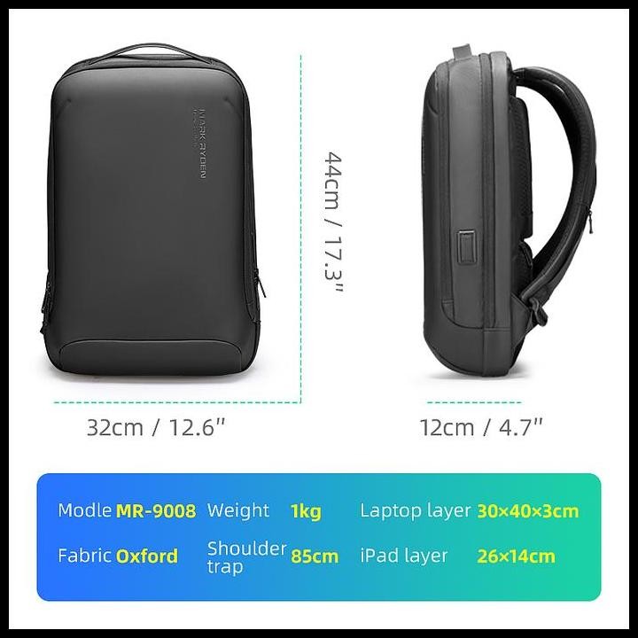 Terlaris Tas Mark Ryden Mr9008 Sj Bag Ransel Slim Laptop 17 Usb Mr9008Sj High Quality