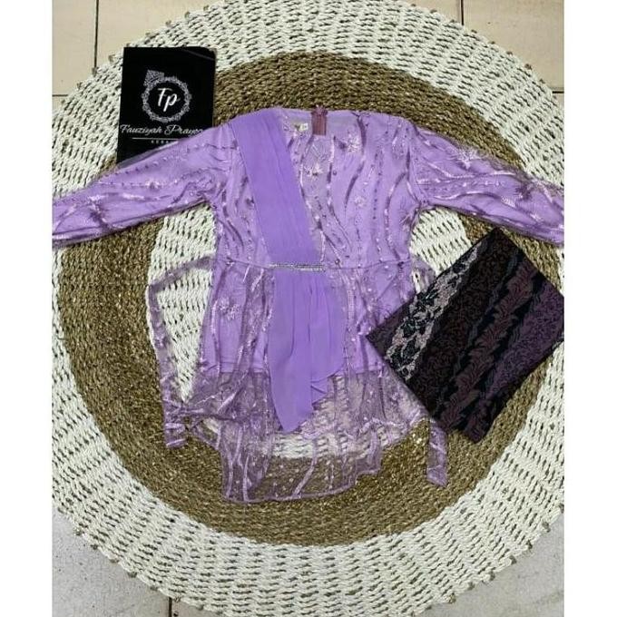 Setelan Kebaya Kutubaru Anak Set Rok Plisket Batik  / Baju Kebaya Anak Perempuan Umur 3 4 5 6 7 8 9 