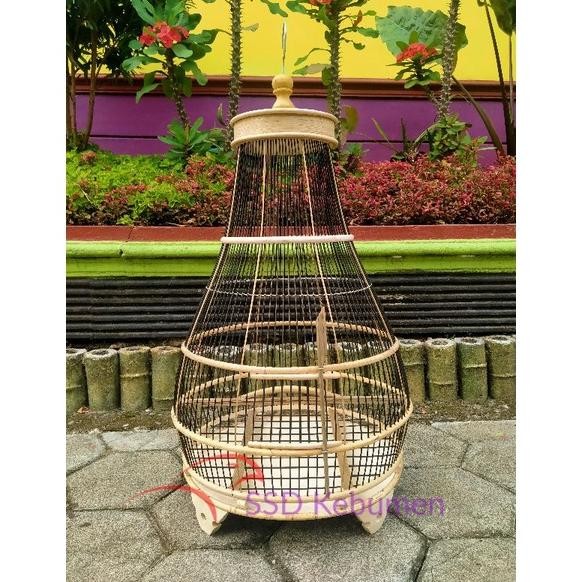 READY STOCK Sangkar Burung Perkutut Model Kerucut Jeruji Hitam Ambrukan