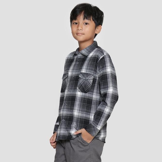 Grosir Aero Flanel Kotak-Kotak Kemeja Lengan Panjang Anak Laki-Laki 121331407