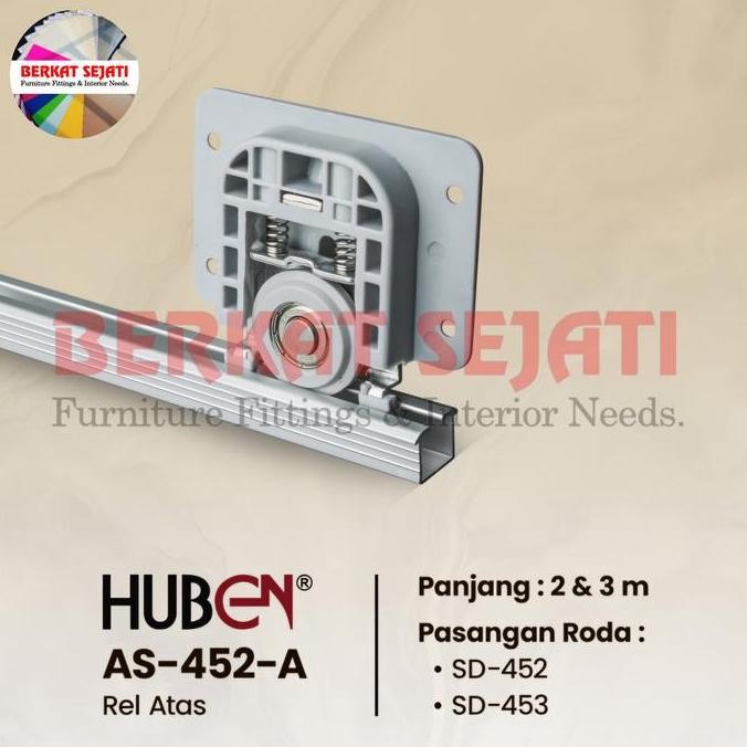 Roda Rel Pintu Lemari Sliding Geser Slow Motion Huben 453 / 3 Pt 2 Mtr Kualitas Terbaik Harga Termur