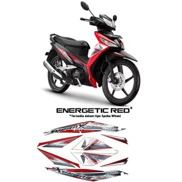 Stiker Supra X 125 Fi Velg Racing 2019 Energetic Red Merah Hitam