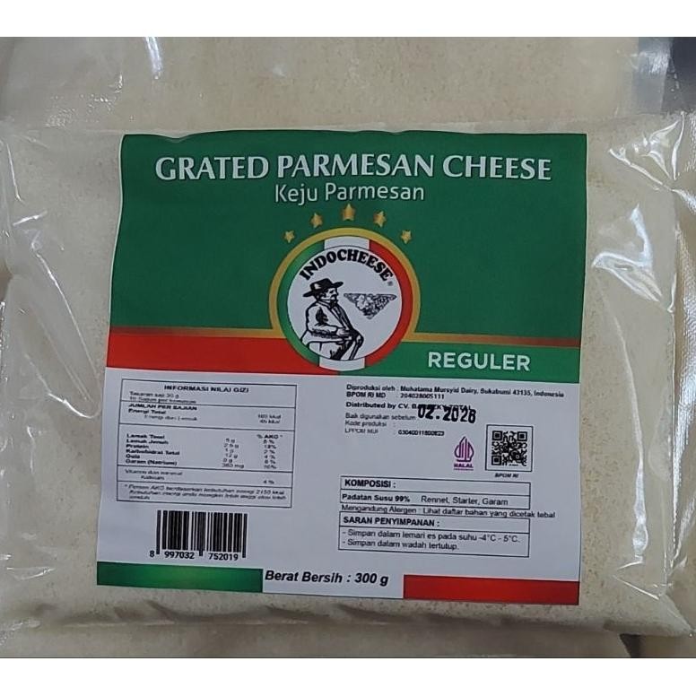 

Baru Keju Parmesan Bubuk Indocheese 300gr - Grated Parmesan Cheese 100% Halal