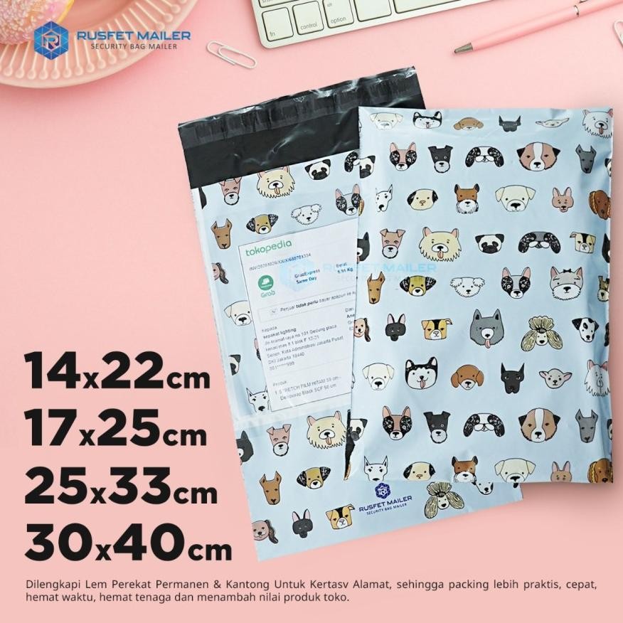 

Baru Polymailer Motif Dog Paradise - Amplop Plastik Lucu Ada Kantong Alamat