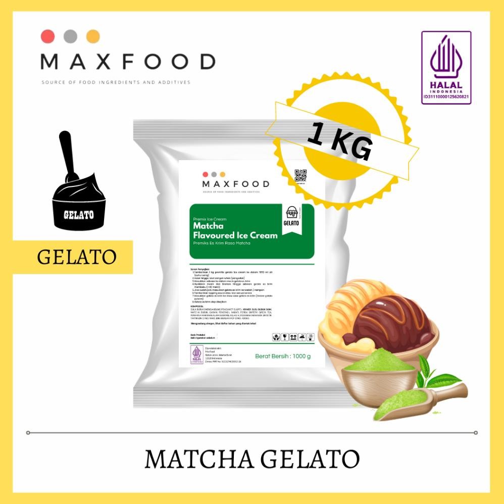 

ASLI MAXFOOD BUBUK GELATO RASA MATCHA GREEN TEA 1KG - POWDER ES KRIM PREMIUM
