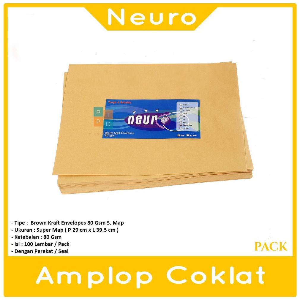 

Baru Amplop Coklat Super Map NEURO 29x39.5 cm Seal - Pack