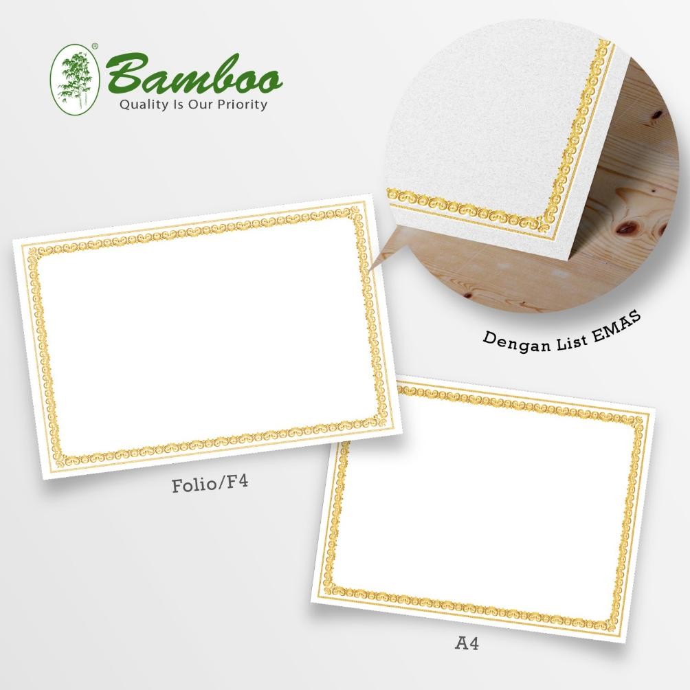 

Sale! Bamboo Blanko Kertas Sertifikat Piagam + Bingkai Poly Concorde - Isi 20 Lembar